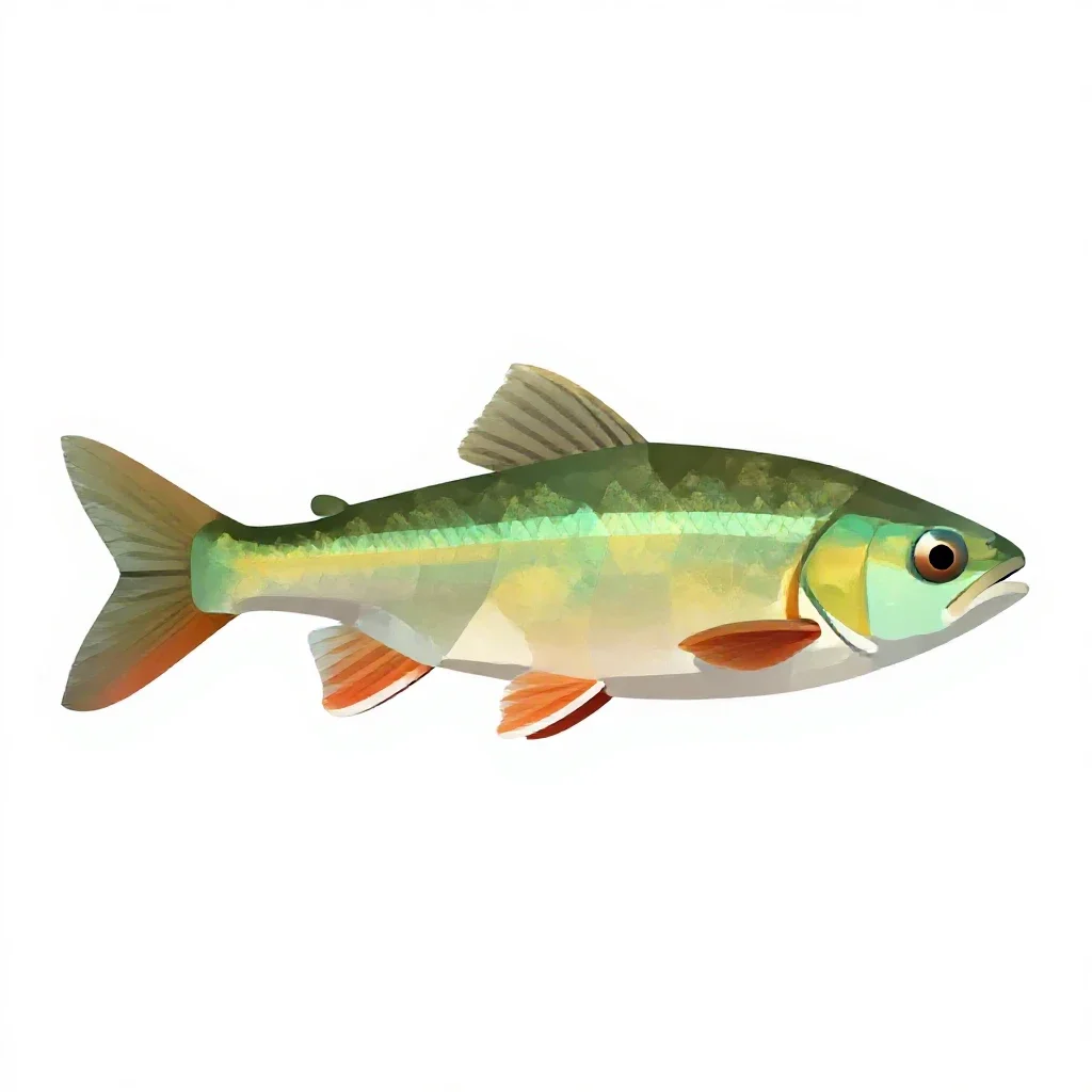 Emerald shiner isolated on a white background