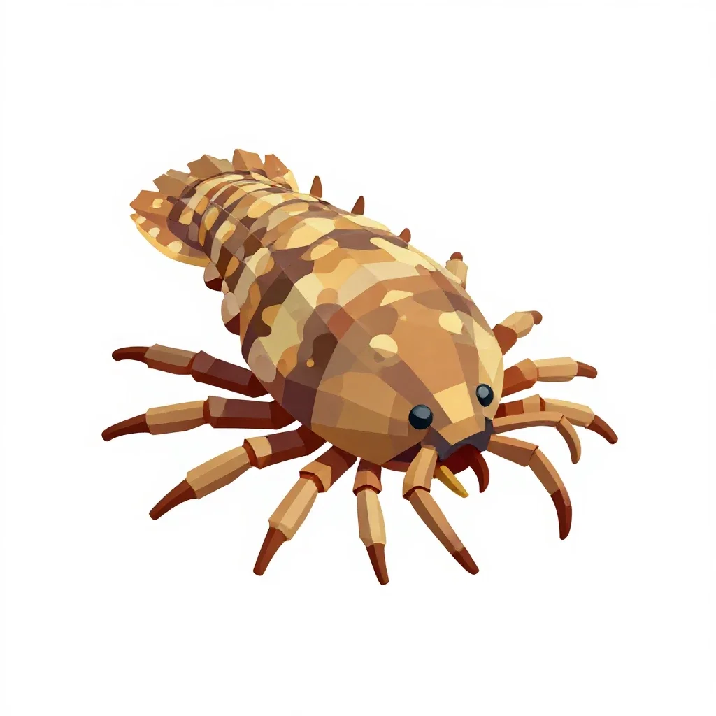 Isopod isolated on a white background