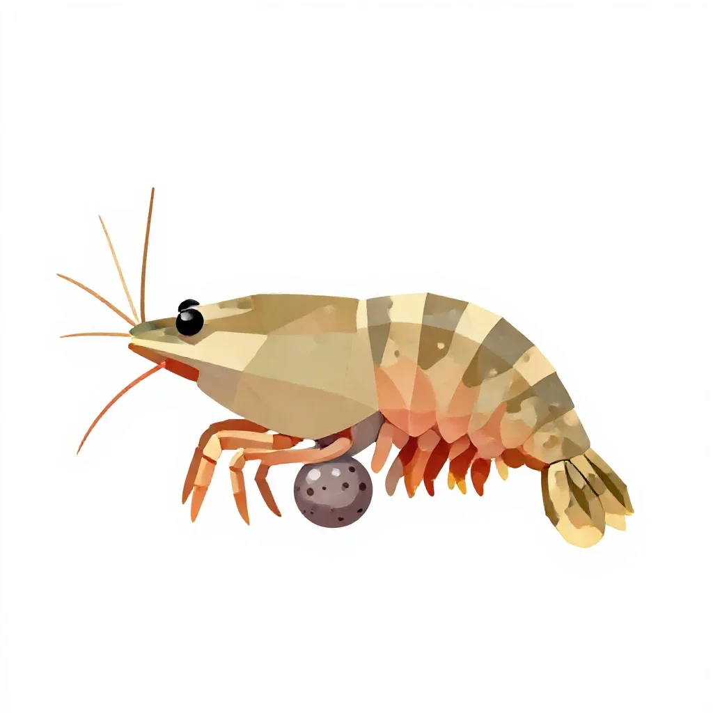 Opossum shrimp isolated on a white background