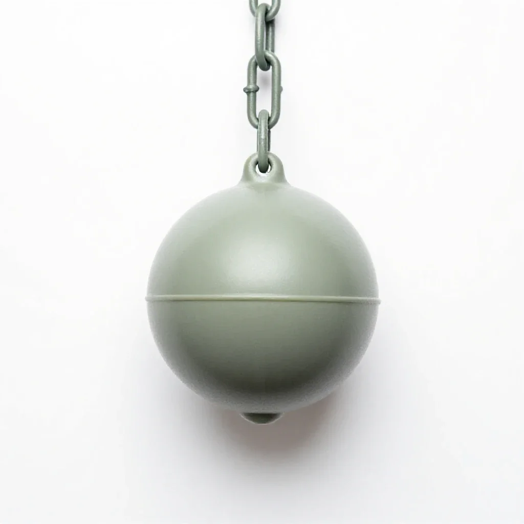 Ball and chain isolated on a white background