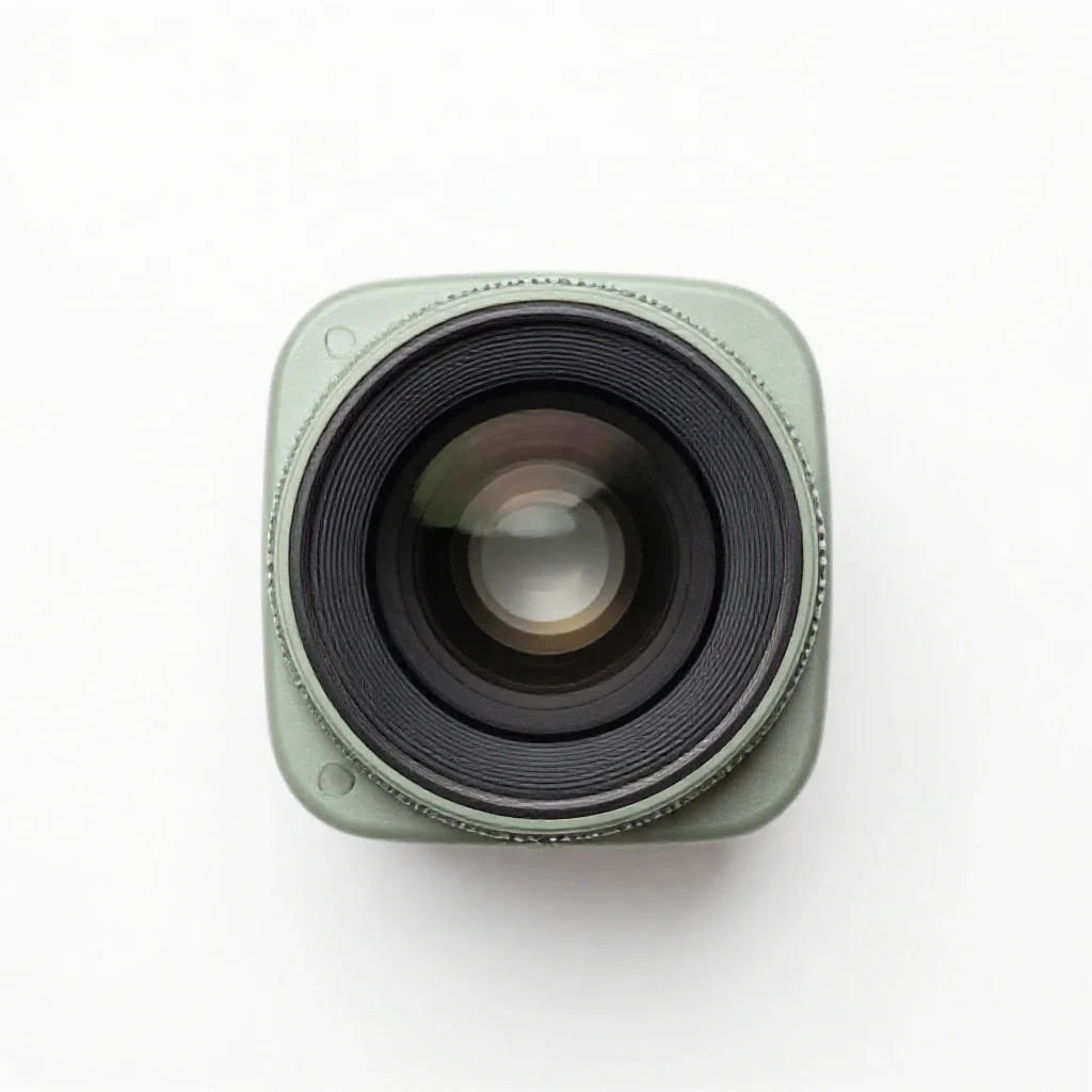 Closeup lens isolated on a white background