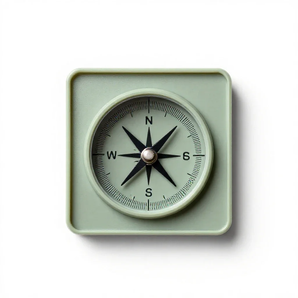 Compass card isolated on a white background