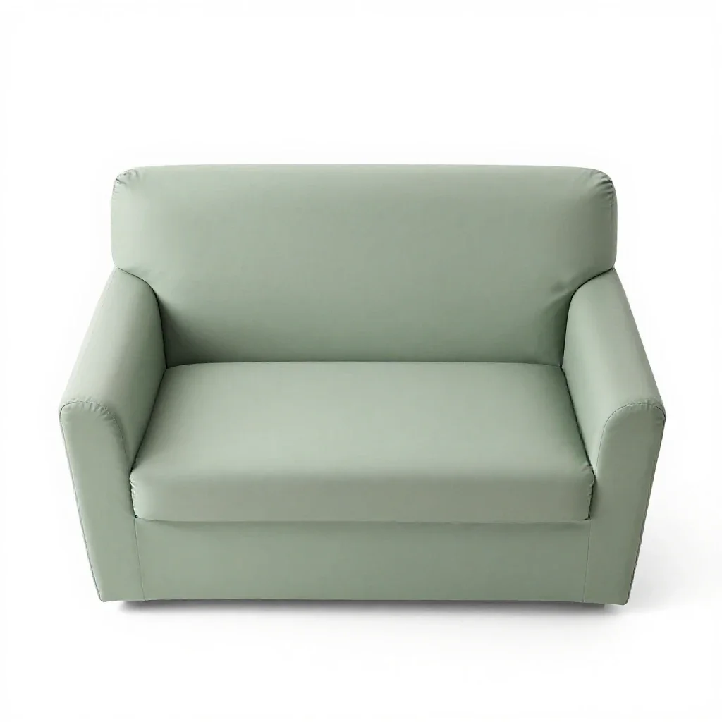 Covered couch isolated on a white background