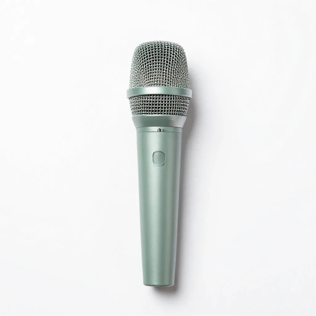 Crystal microphone isolated on a white background