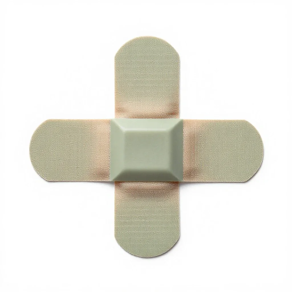 Four-tailed bandage isolated on a white background