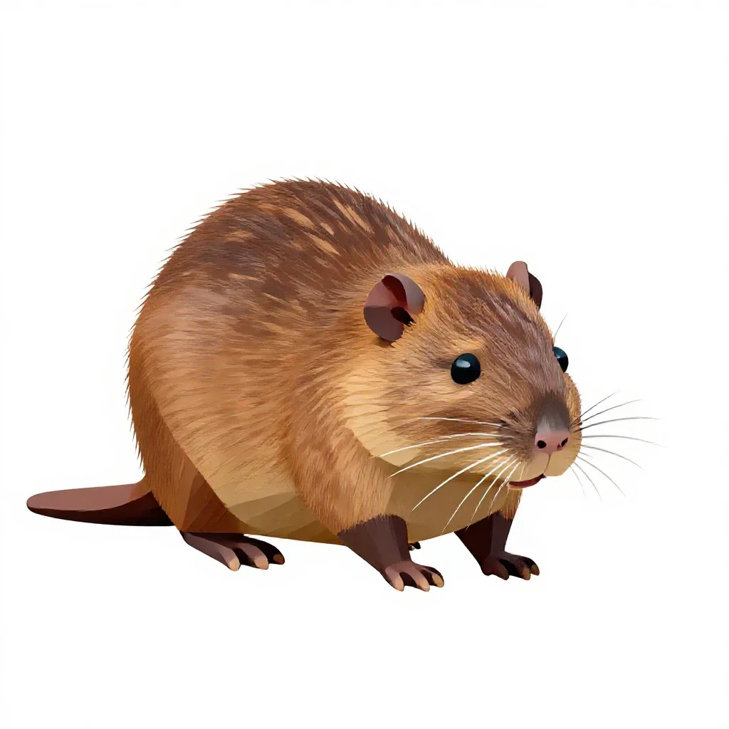 Beaver rat isolated on a white background