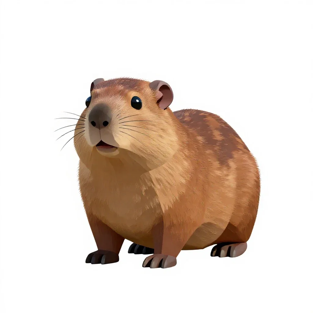 Brown lemming isolated on a white background