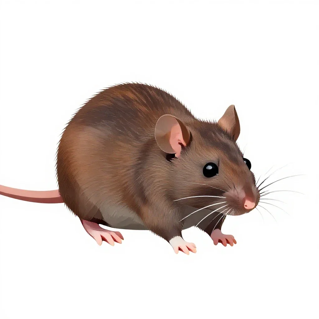Brown rat isolated on a white background
