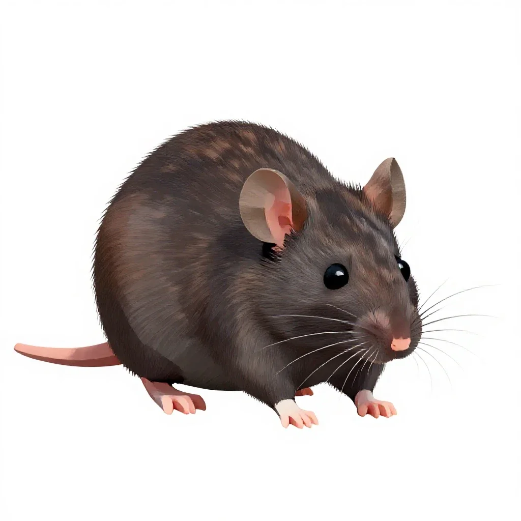 Cotton mouse isolated on a white background