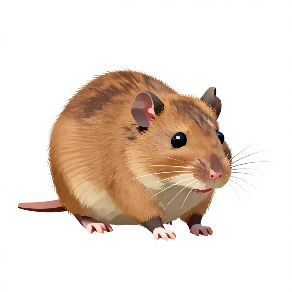 Cotton rat isolated on a white background