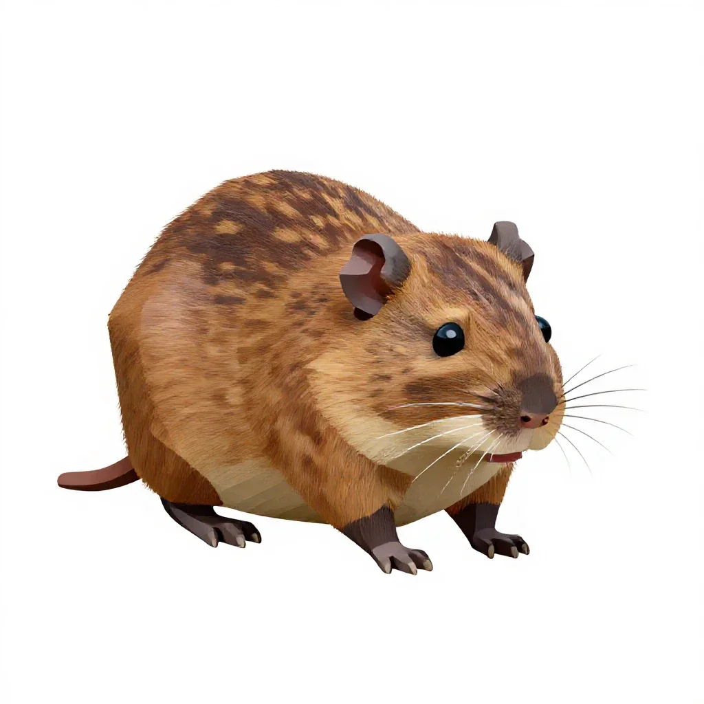 Dusky-footed wood rat isolated on a white background