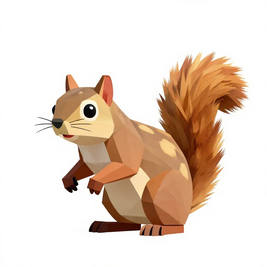 Fox squirrel isolated on a white background