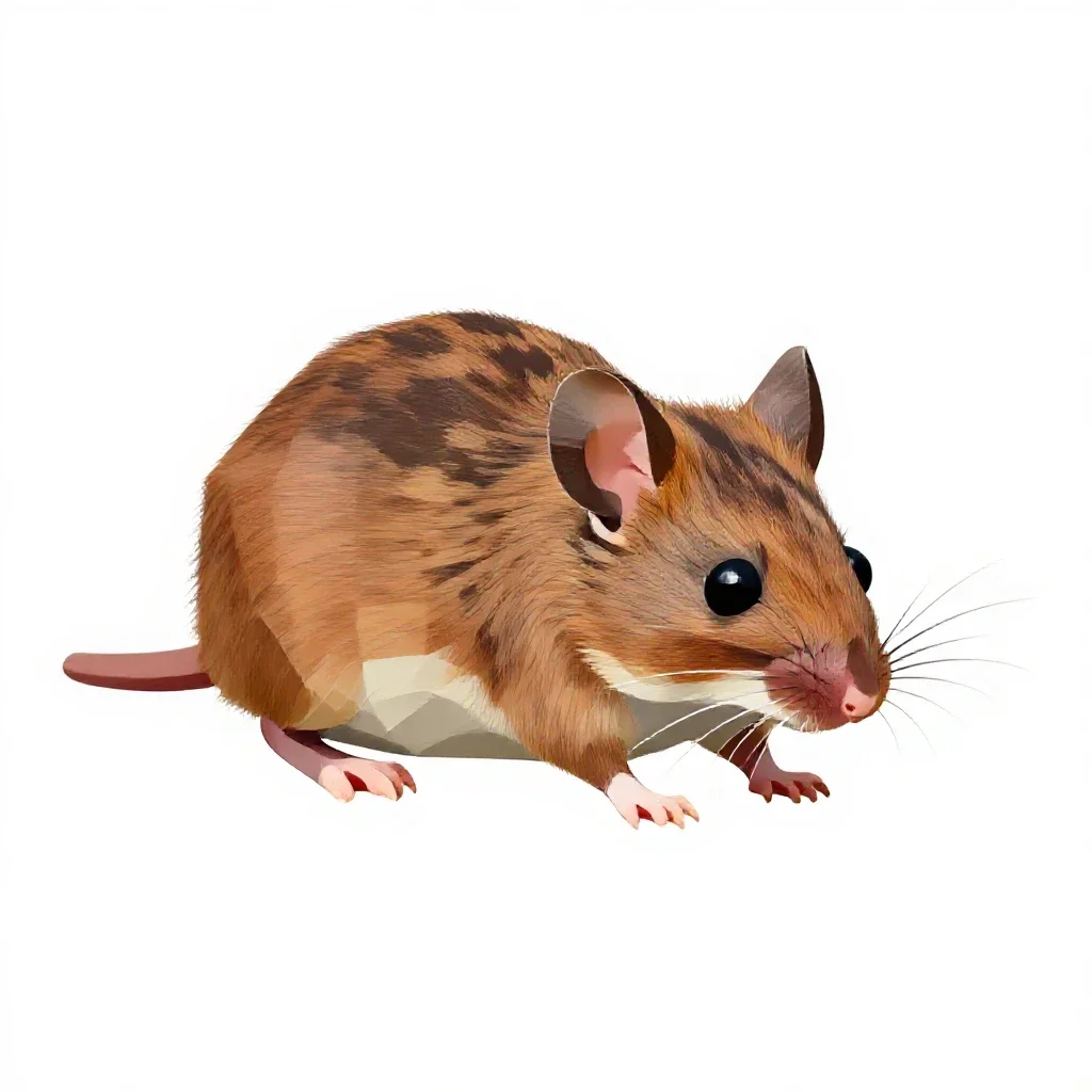 Grasshopper mouse isolated on a white background