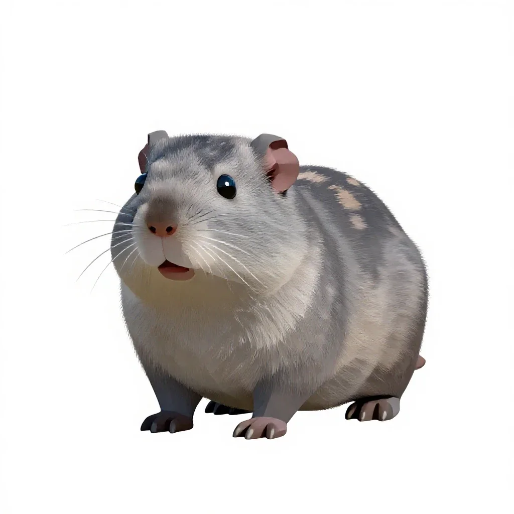Grey lemming isolated on a white background