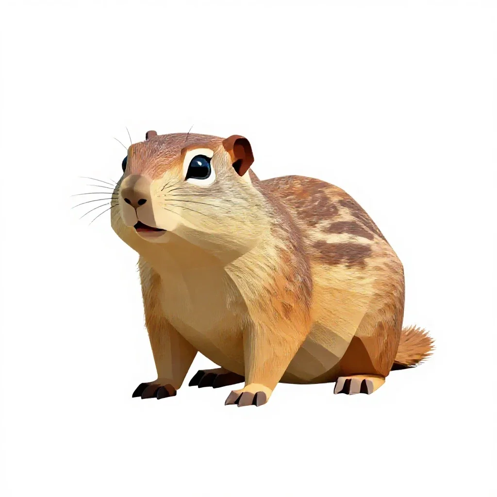 Ground squirrel isolated on a white background