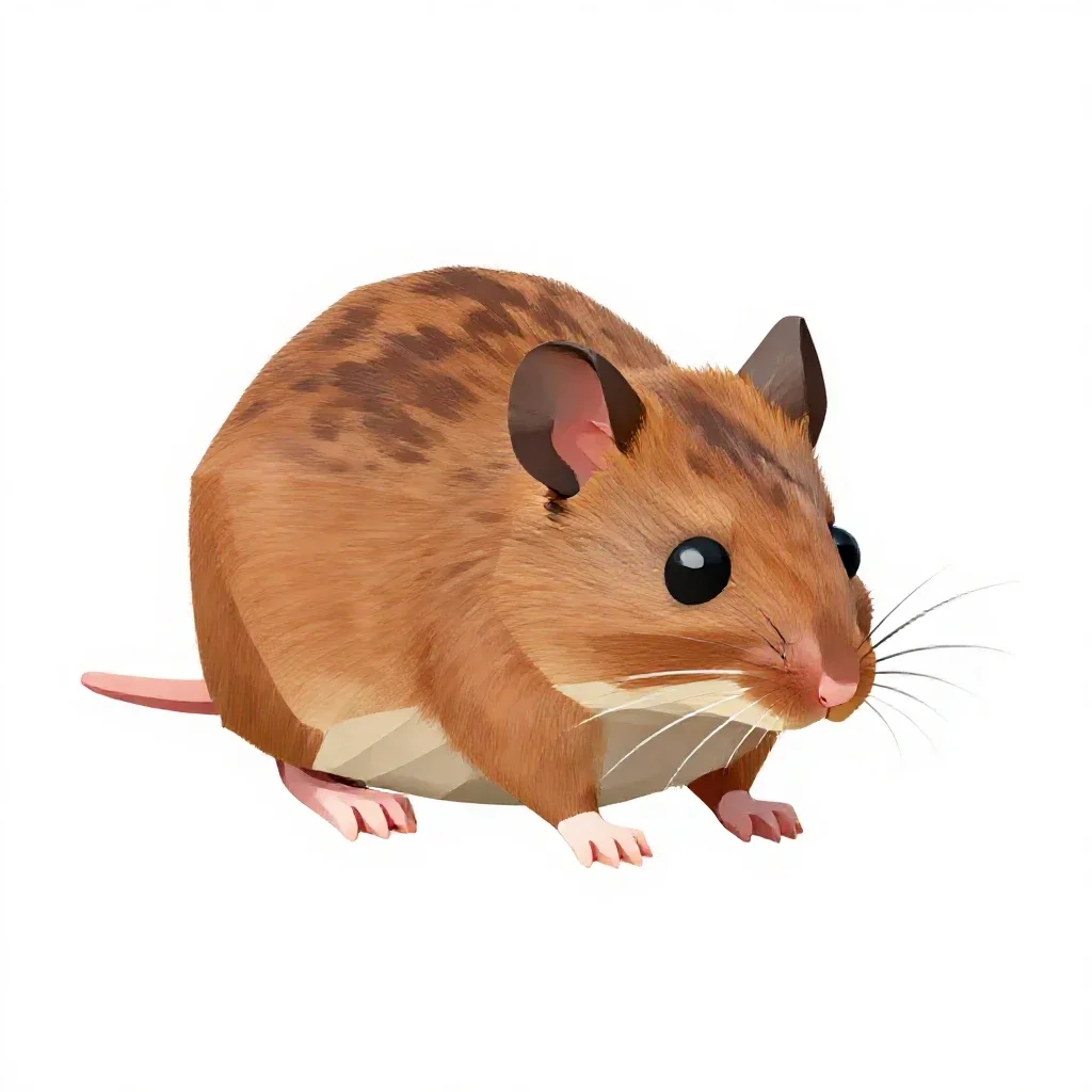 Hazel mouse isolated on a white background