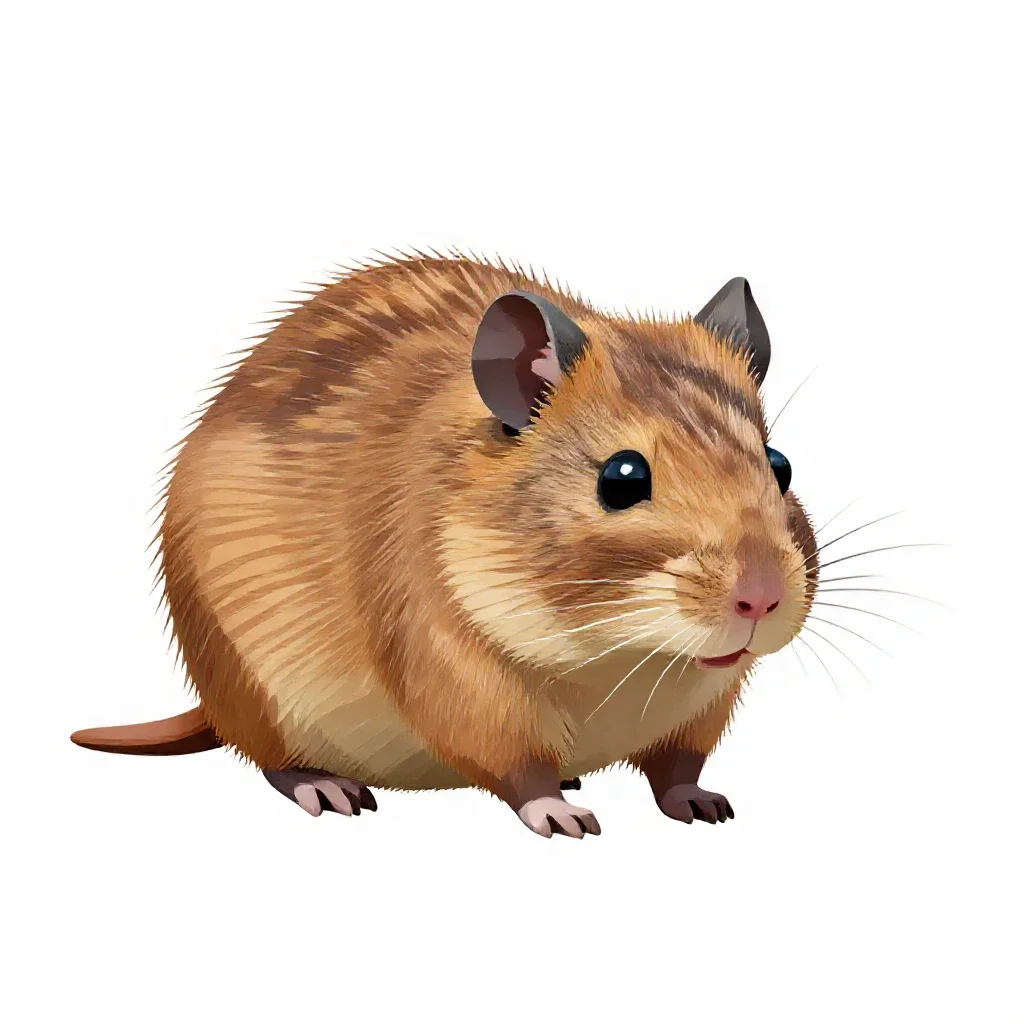 Hispid pocket mouse isolated on a white background