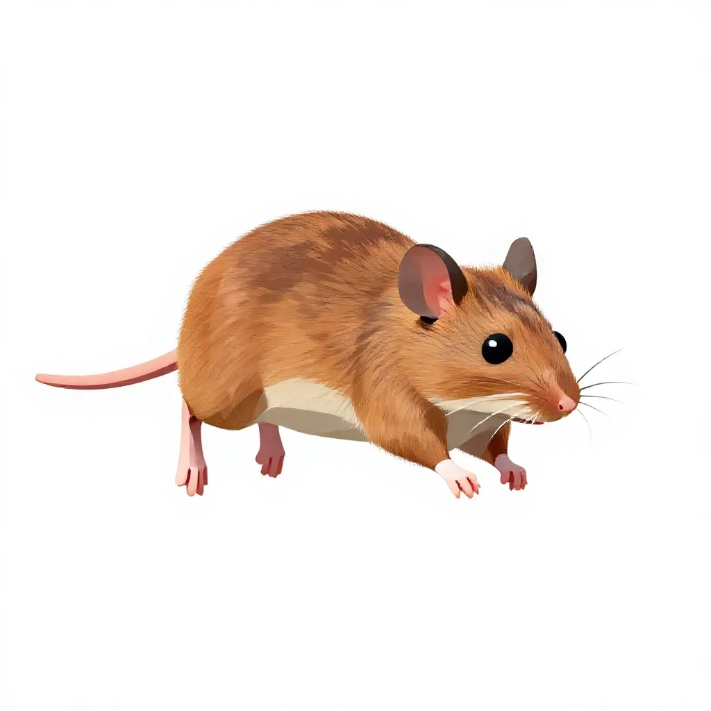 Jumping mouse isolated on a white background