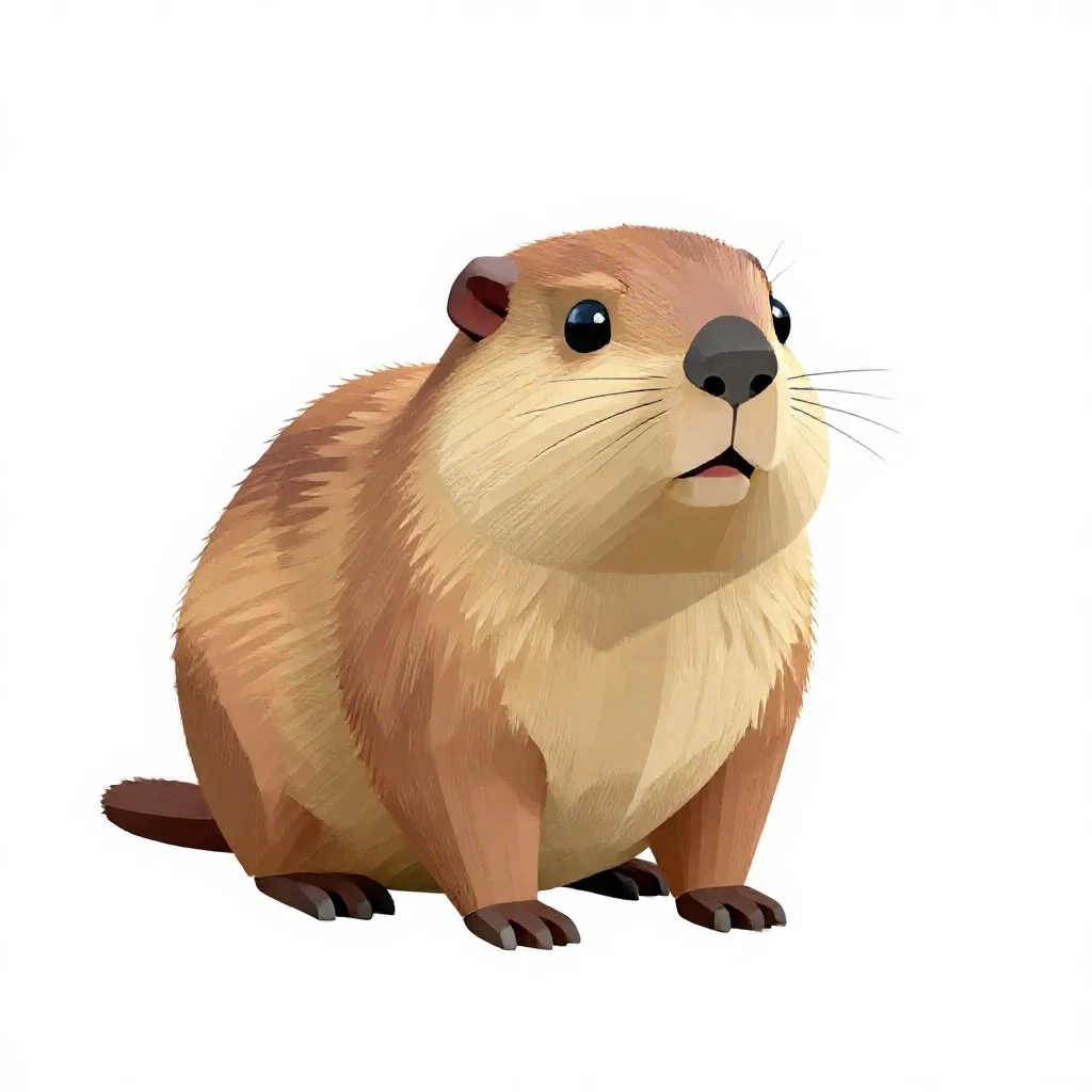 Lemming isolated on a white background