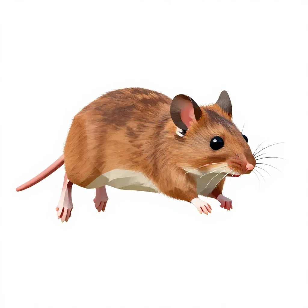 Meadow jumping mouse isolated on a white background