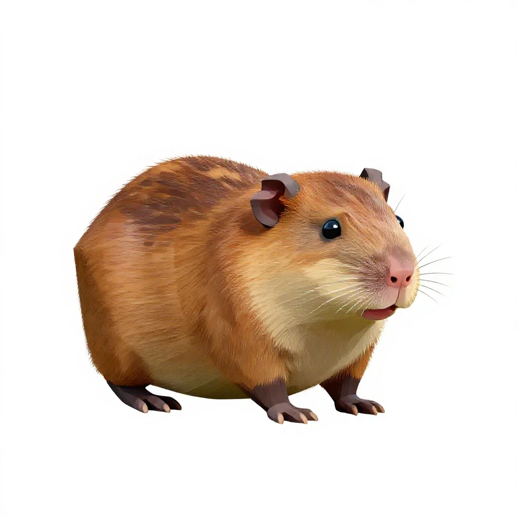 Meadow vole isolated on a white background