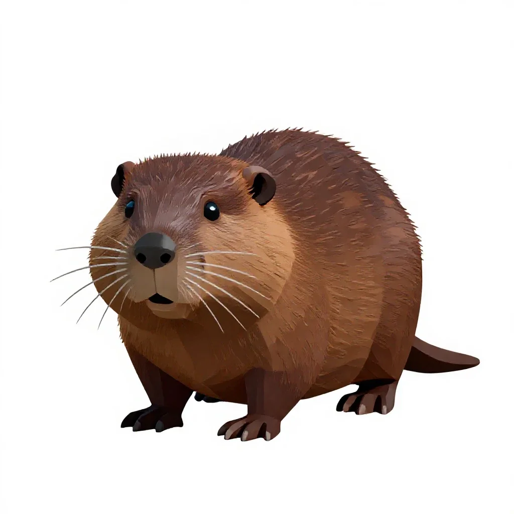 Muskrat isolated on a white background