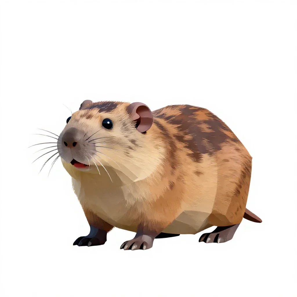 Northern bog lemming isolated on a white background