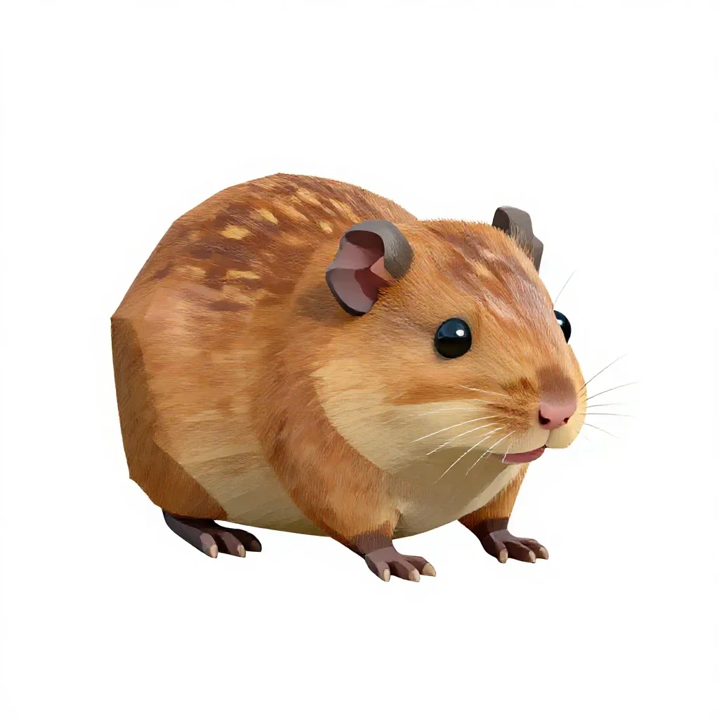 Pine vole isolated on a white background