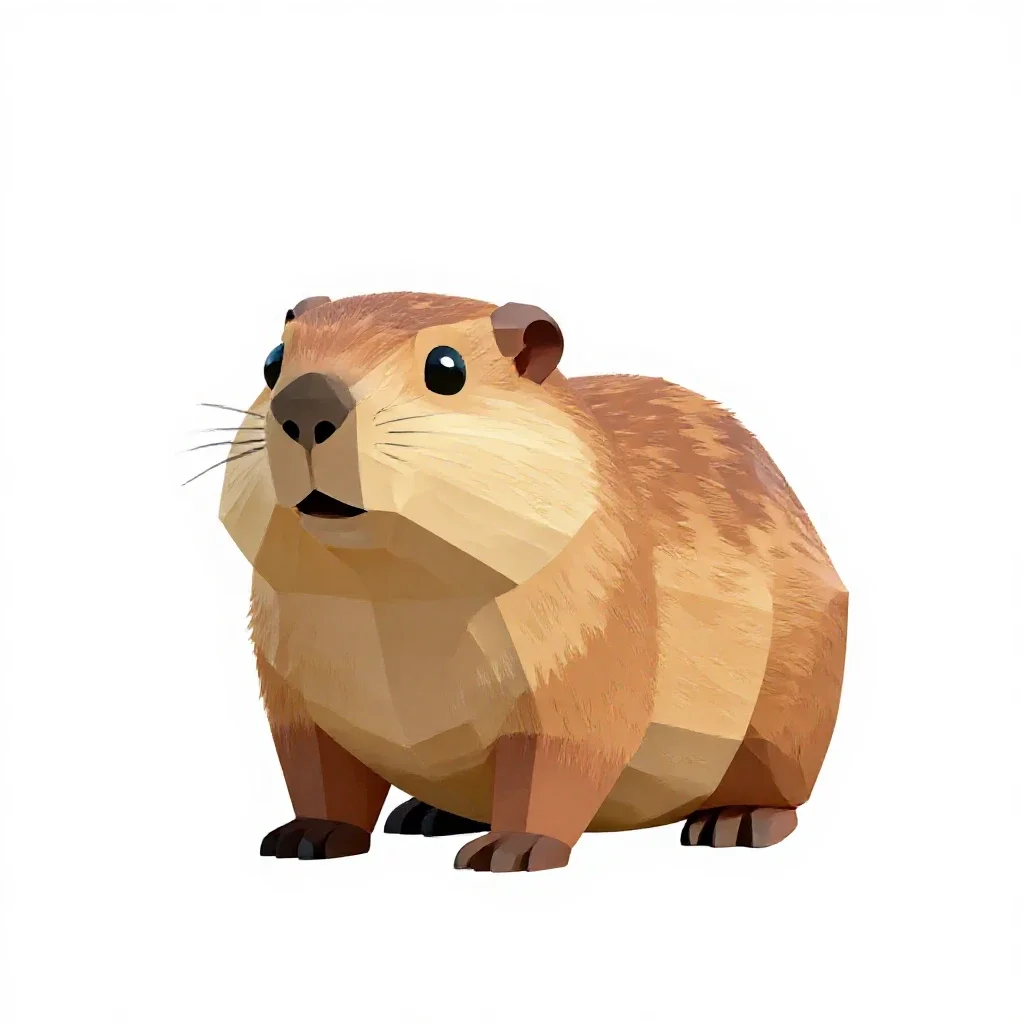 Plains pocket gopher isolated on a white background
