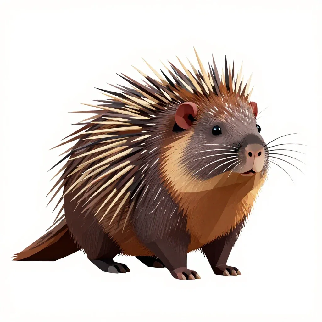 Porcupine isolated on a white background