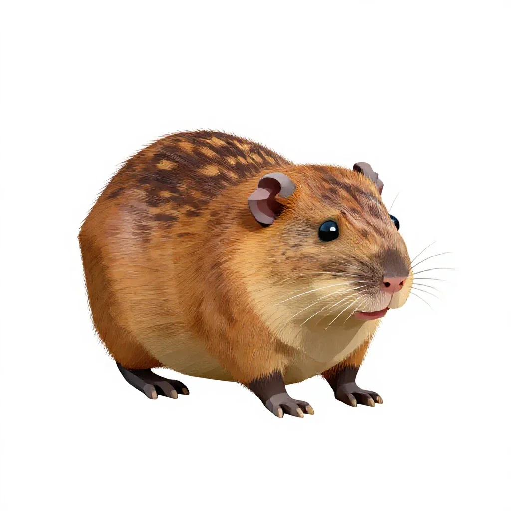 Prairie vole isolated on a white background