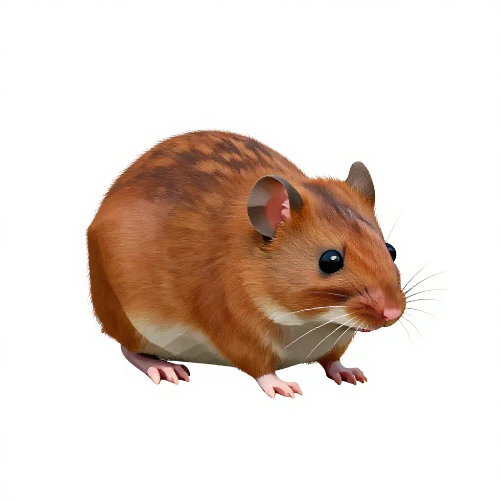 Red-backed mouse isolated on a white background