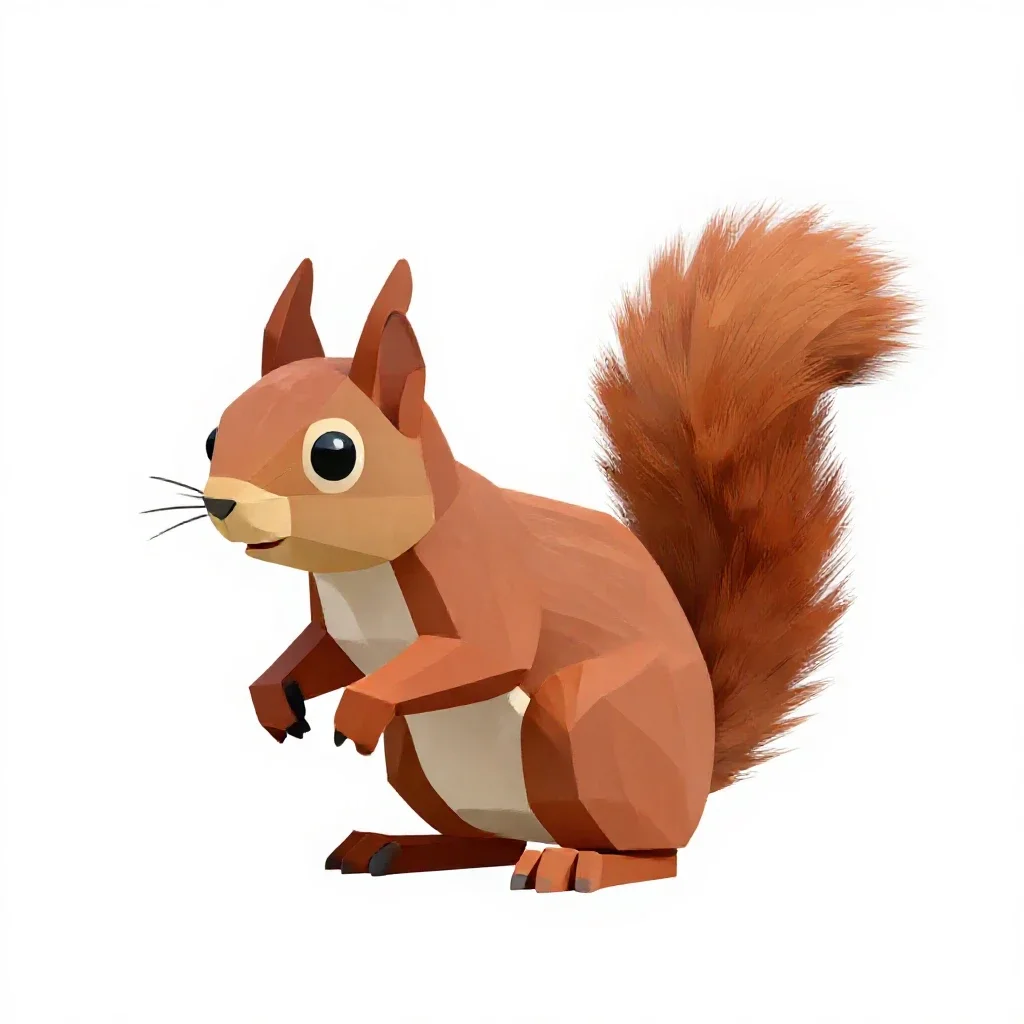 Red squirrel isolated on a white background