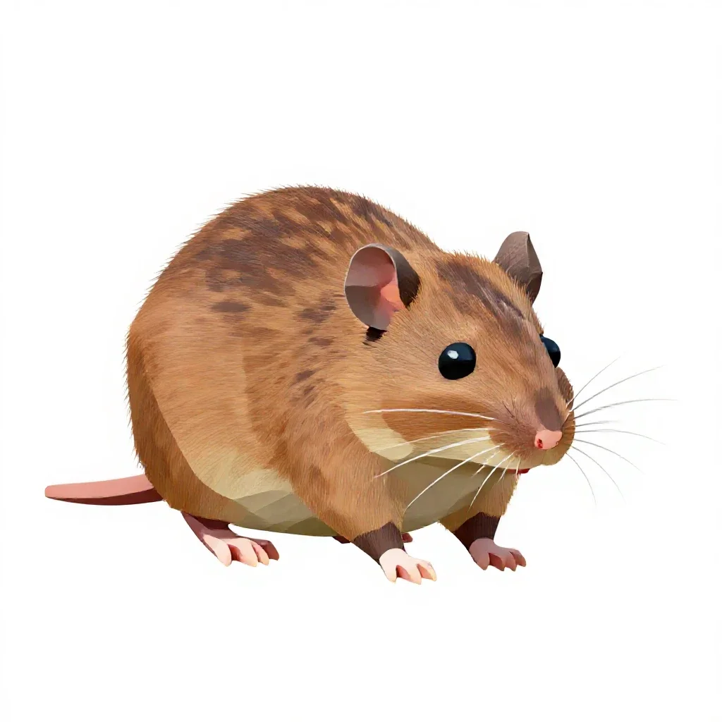 Rice rat isolated on a white background