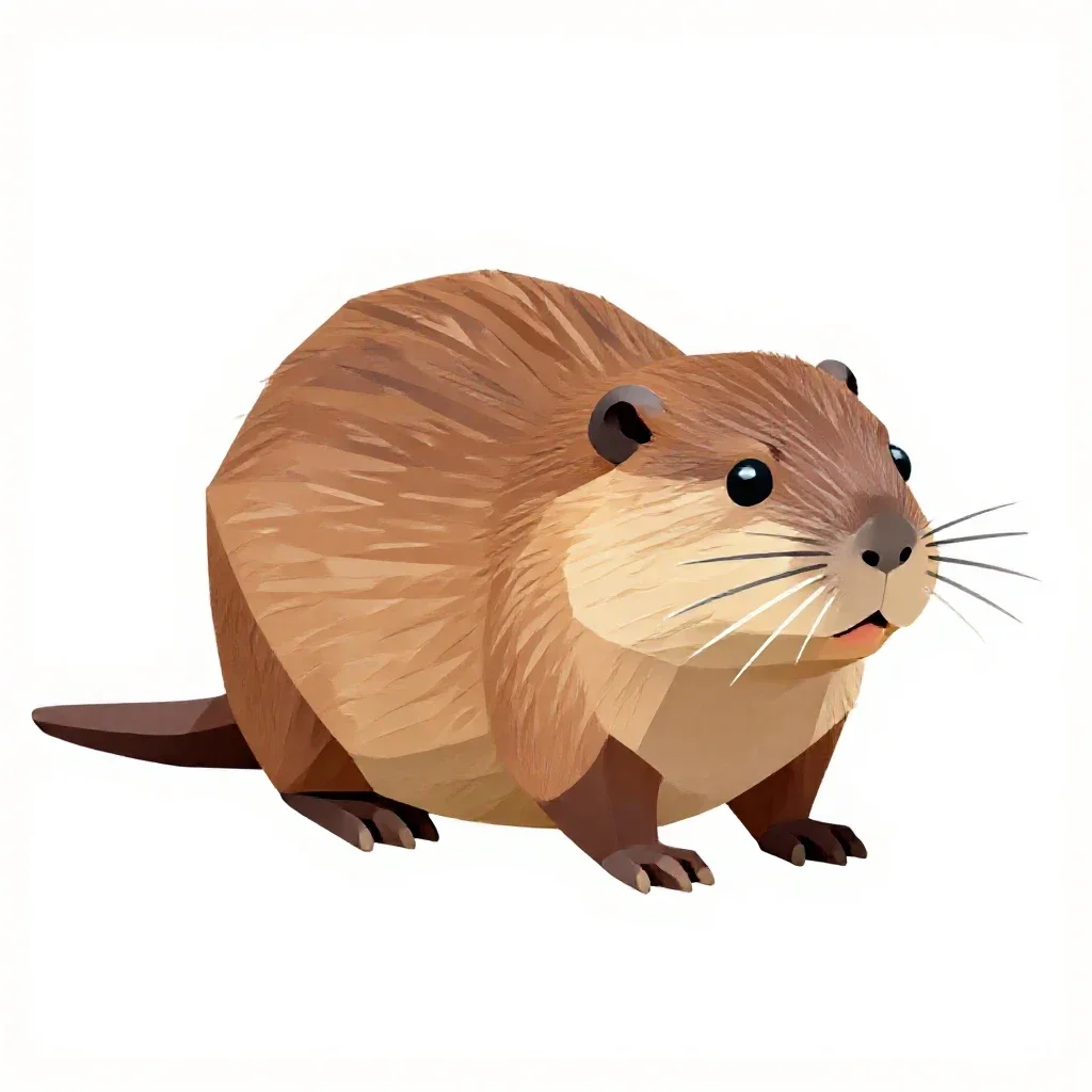 Round-tailed muskrat isolated on a white background
