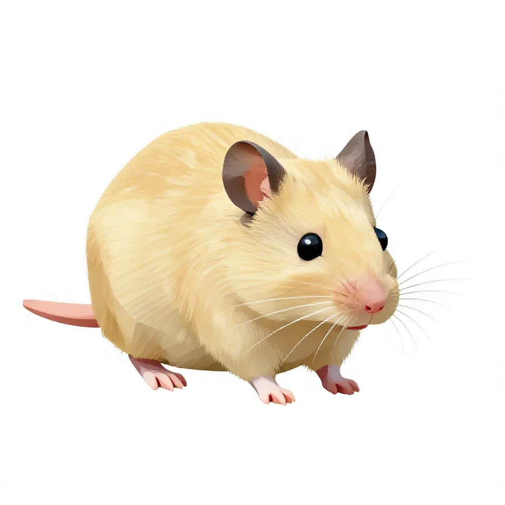 Silky pocket mouse isolated on a white background