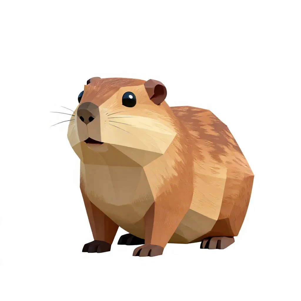 Southeastern pocket gopher isolated on a white background