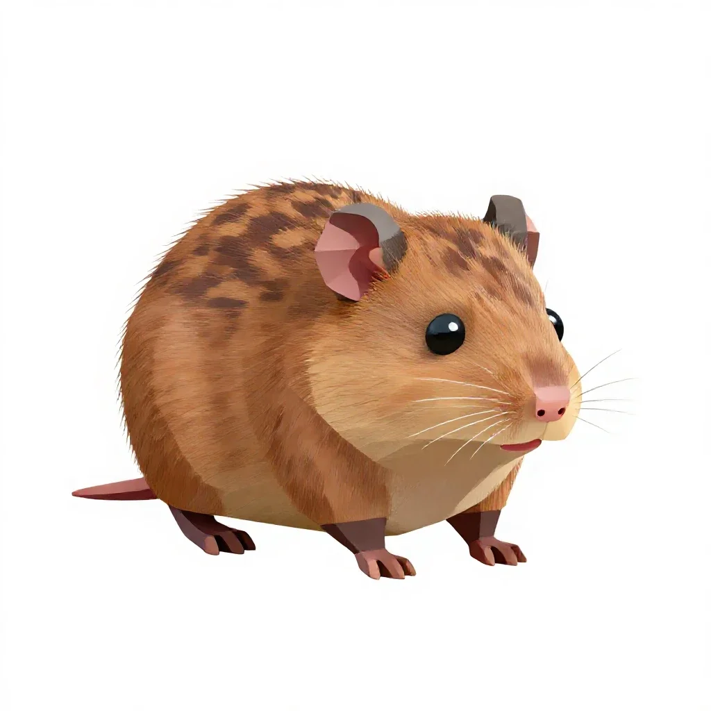 Vole isolated on a white background