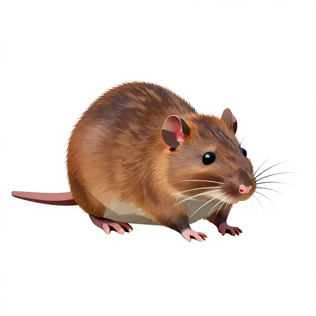 Water rat isolated on a white background