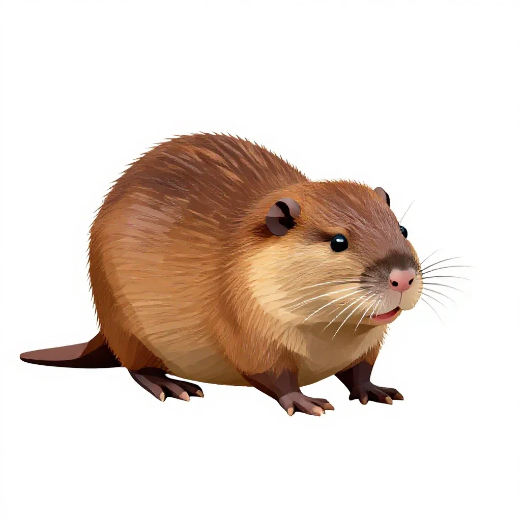 Water vole isolated on a white background