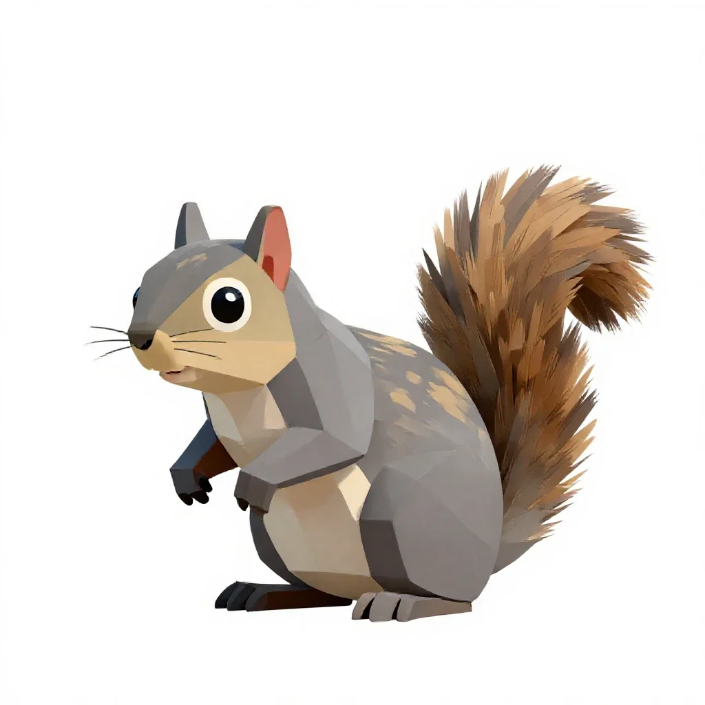 Western grey squirrel isolated on a white background