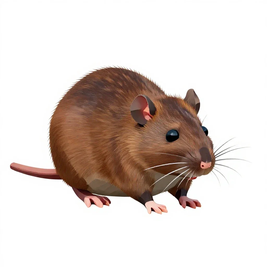 Wharf rat isolated on a white background