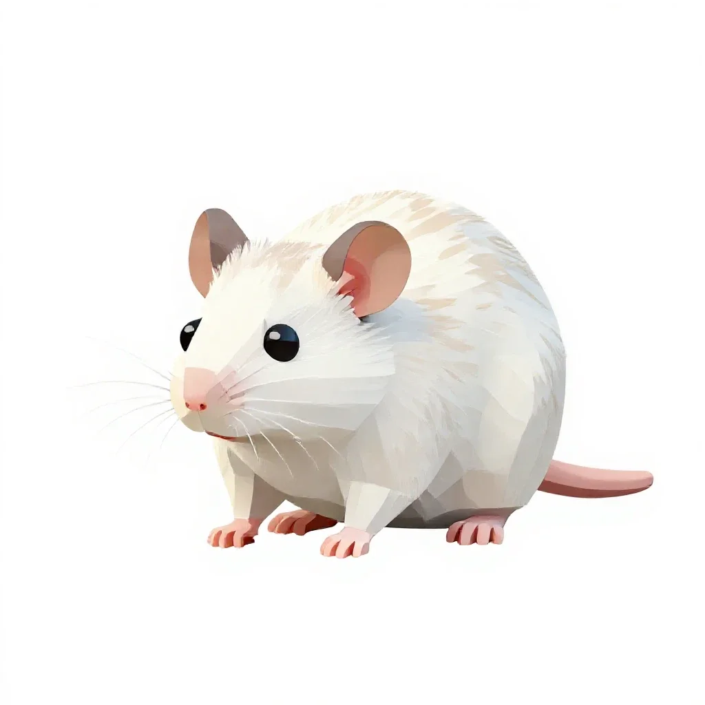 White-footed mouse isolated on a white background