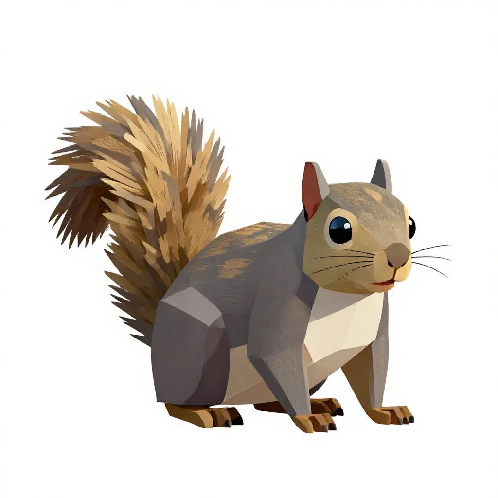 Eastern grey squirrel isolated on a white background