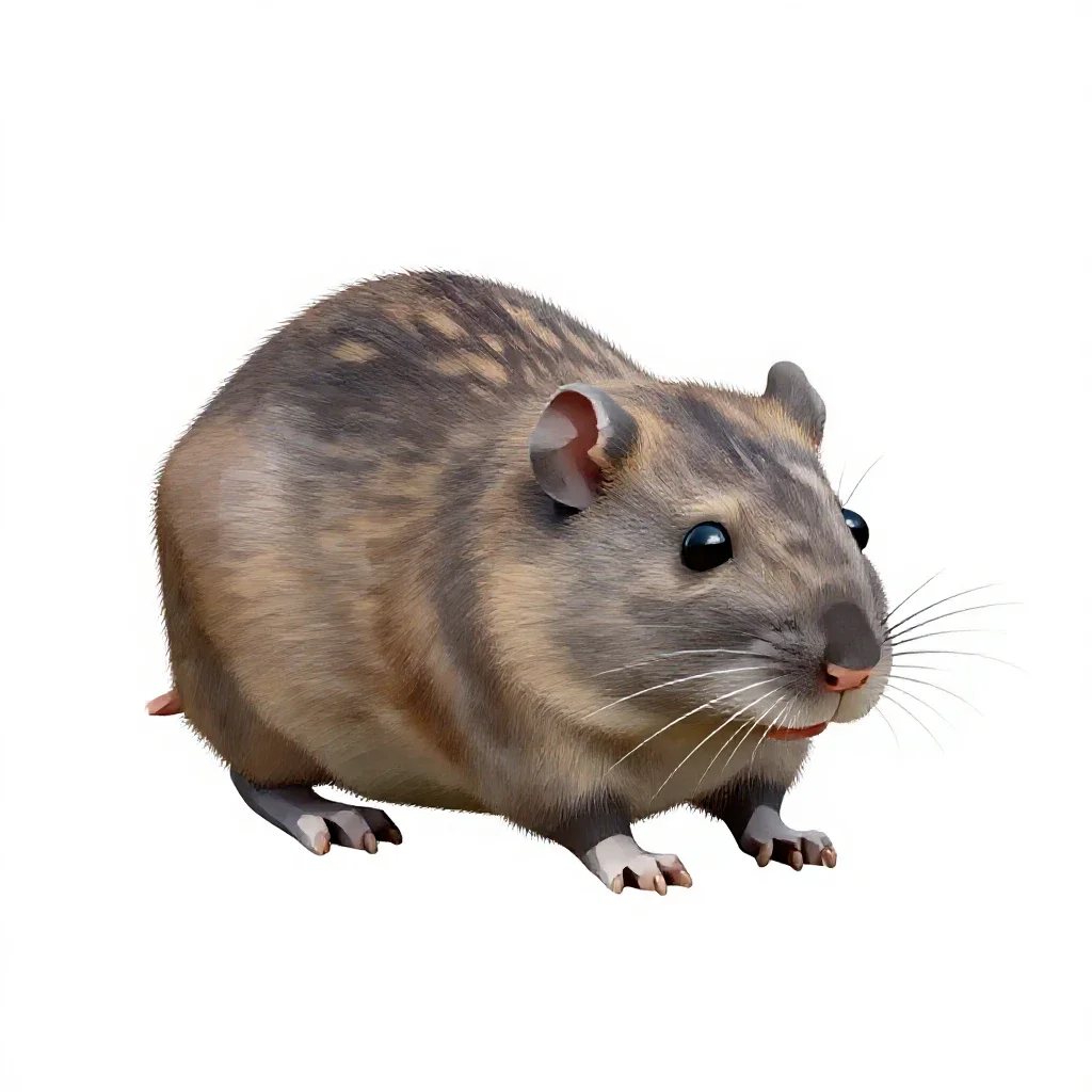 Eastern woodrat isolated on a white background