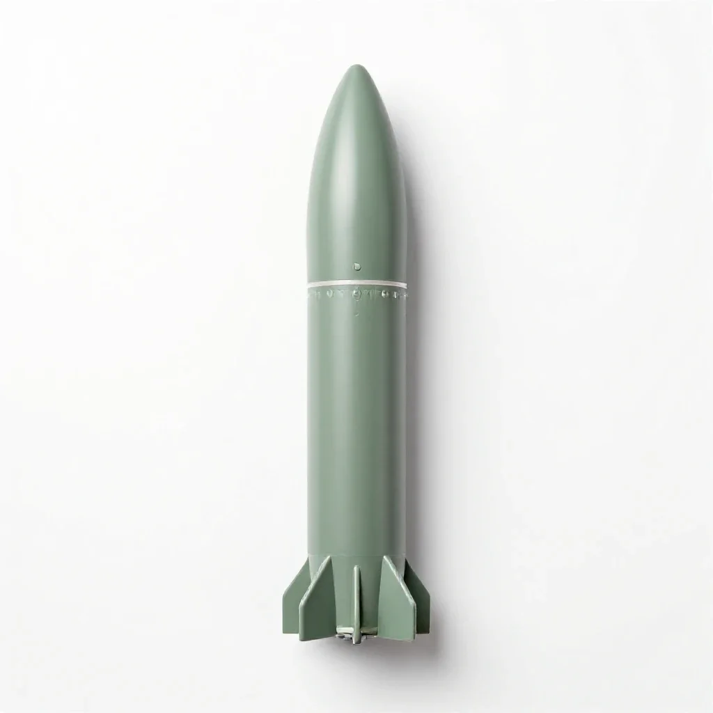 Ballistic missile isolated on a white background