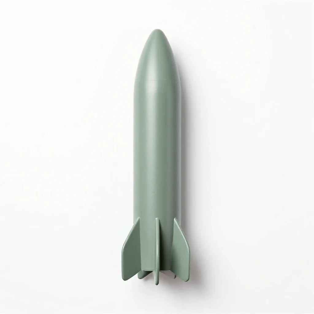 Heat-seeking missile isolated on a white background