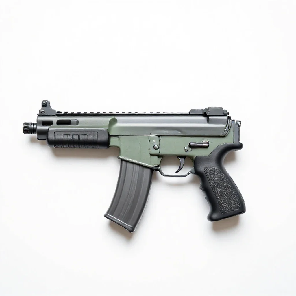 Semiautomatic firearm isolated on a white background