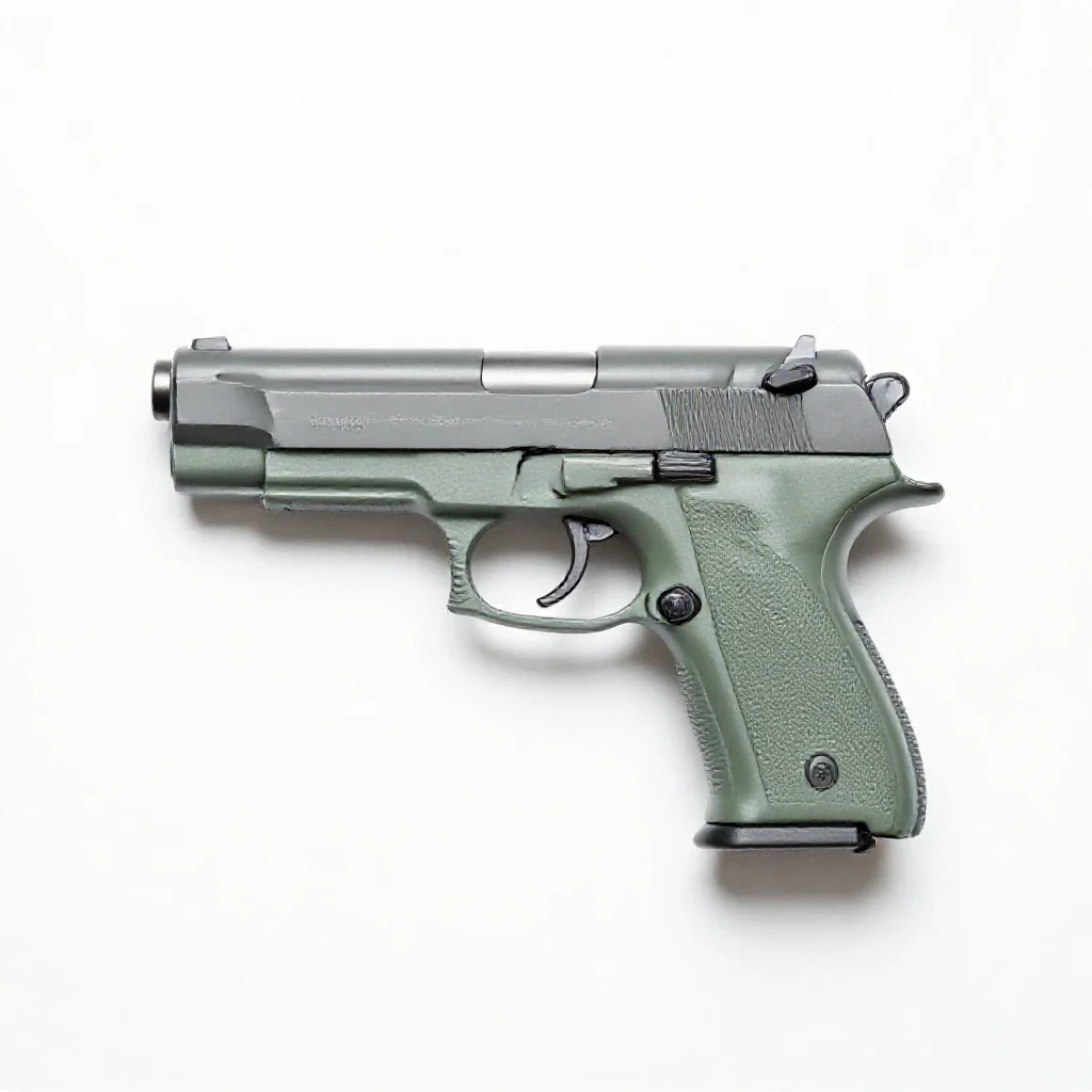 Semiautomatic pistol isolated on a white background