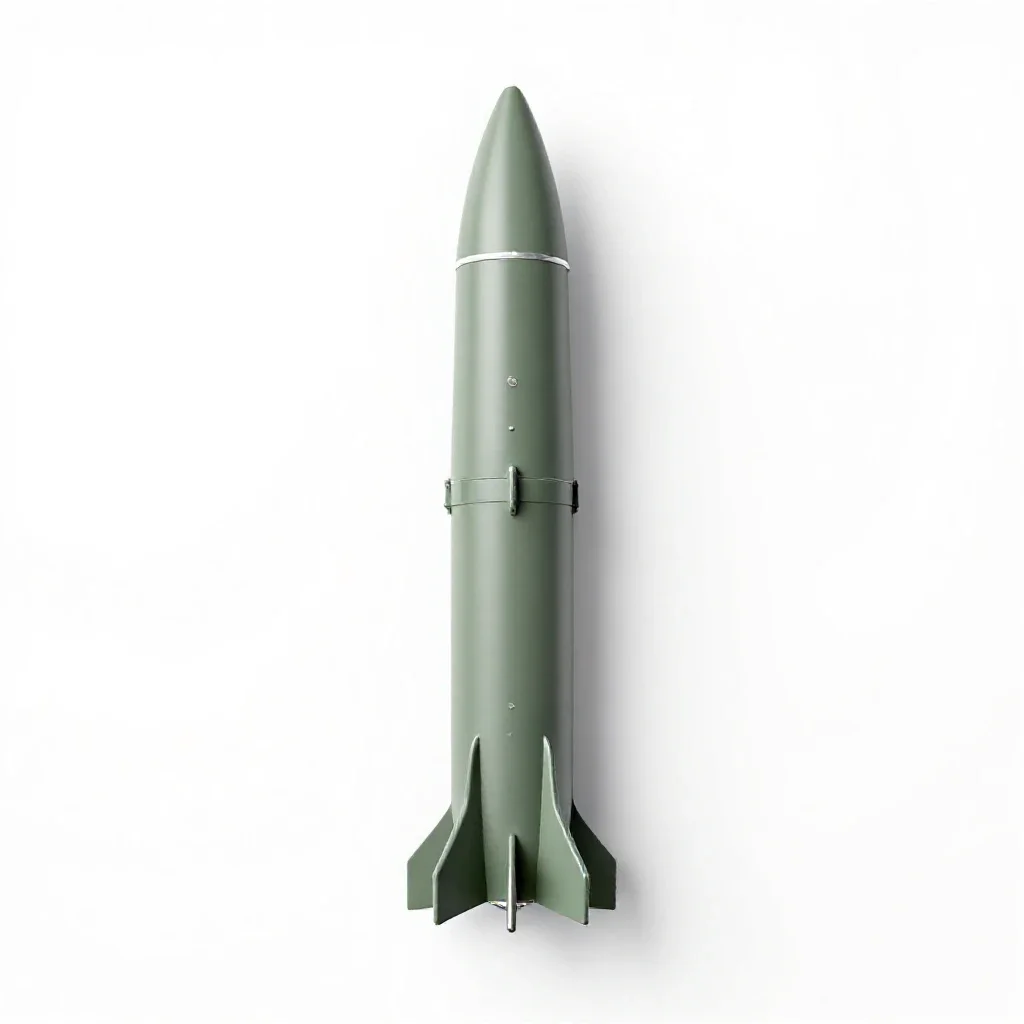Surface-to-air missile isolated on a white background